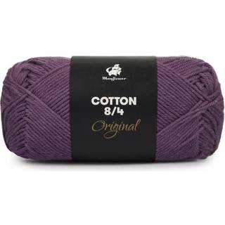 Mayflower Cotton 8/4 1444 Aubergine Indhold: 100% Bomuld Vægt/længde: 50 gram = ca. 170 meter Anbefalede pinde: 3.0-3.5 mm Anbefalede hæklenål: 2.5-3.0 mm Strikkefasthed: 10 x 10 cm = 27 m x 36 p Maskinvask 60ºC / Tørres fladt.