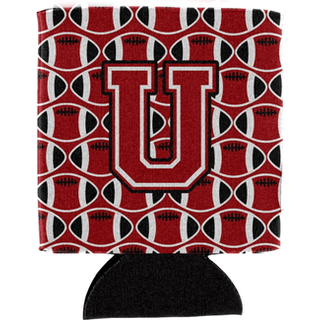 """" Caroline's Treasures CJ1073-UCC brev u fodbold rød sort og hvid dåse eller flaske hugger multicolor """"