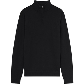 Reiss Reiss Navy Blackhall Merino Wool Half-Zip Jumper