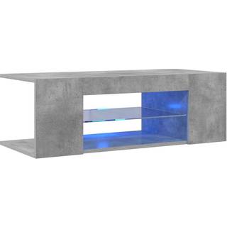 Tv-Skab Med Led-Lys 90X39X30 Cm - Betongrå