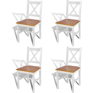 spisebordsstole 4 stk. fyrretræ hvid
