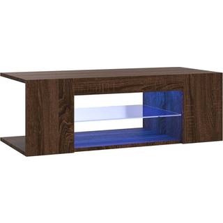 Tv-Skab Med Led-Lys 90X39X30 Cm - Brun eg