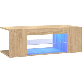 tv-bord med LED-lys 90x39x30 cm sonoma-eg