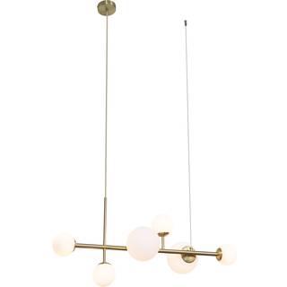 Hotel Chic Pendellampe Guld med Opal Hvidt Glas 6-Lys - Monaco