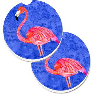 """" Caroline's Treasures Flamingo Set med 2 Cup Holder Car Coasters 8685Carc 2.56 Multicolor """"