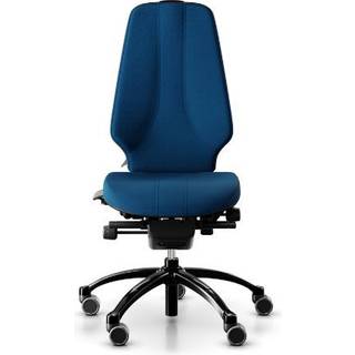 RH Logic 400 Stol, blå Select, sort fod, 41-53 cm, hjul til hårde gulve, M. Lændepumpe, Gaslift 4Q