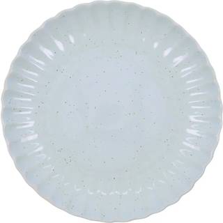 House Doctor Scallop Tallerken Ø26 Cm - Middagstallerkner Stentøj Lyseblå - 267710016