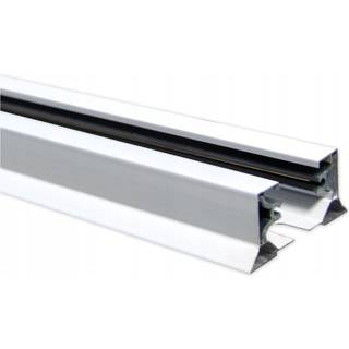 1.5 meter skinne til skinnespots - Hvid, 1-faset, komplet med tilslutning og endeprop - Farve : Hvid