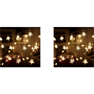 LED Lyskæde 50 Stk med Stjerner - 2 Pakke