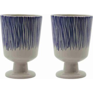 House Doctor Diva krus på fod 25 cl 2 pak Off white-Blå