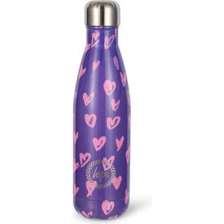 Hype Hype Hype Unisex Lilla Termodrikkeflasker med Hjerter og Scribble