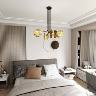 Motif 4 Guld pendellampe - Ø20 cm, E27, 230V, uden lyskilde
