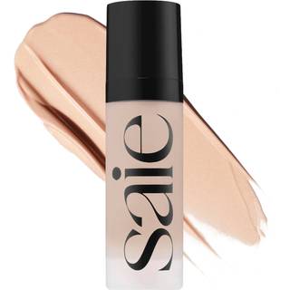 SAIE Glowy Super Gel Lightweight Illuminator - Resestorlek Luminizer och sminkprimer för glödande hud - berikad med vitamin C Hydrating Squalane