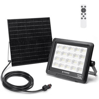 Aigostar Solcelle LED Projektør 300W, IP65 Med Fjernbetjening