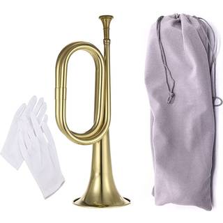 Tuoren Gold Bugle Cavalry Trompet Brass Instrument til skoleb?nd Cavalry Beginner Military Orchestra m/b?repose