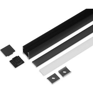 Aluminiumsprofil - Model L - 20mm LED strip - Sort