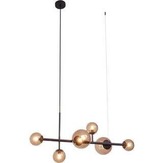 Hotel Chic Pendellampe mørk bronze med bronze glas 6-lys - Monaco