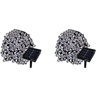 Solcelle Lyskæde Outdoor 12 Meter Hvidt Lys - 2 Stk. Pakke