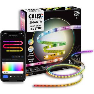 Calex Smart LED-strip Striplight, længde 10 m, CCT, RGB, WLAN dæmpbar, Hvid/opal, Stue/spisestue, Plast, Moderne