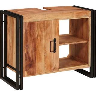 Badeværelsesvaskeskab 71 x 33 x 58 cm Massivt akacietræ og jern