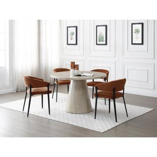 MDF spisebord til 4 personer - Beige travertin-effekt - LARIOZA af Pascal Morabito