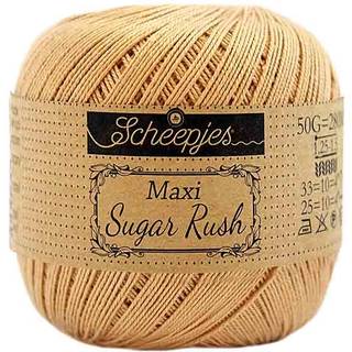 Scheepjes Maxi Sugar Rush 179 Topaz Indhold: 100% Bomuld Vægt/længde: 50 gram = ca. 280 meter Anbefalede pinde: 1.25 - 1.50 mm Strikkefasthed: 10 x 10 cm = 25m x 33p Maskinvask, 60°C / Tørres fladt.