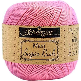 Scheepjes Maxi Sugar Rush 519 Fresia Indhold: 100% Bomuld Vægt/længde: 50 gram = ca. 280 meter Anbefalede pinde: 1.25 - 1.50 mm Strikkefasthed: 10 x 10 cm = 25m x 33p Maskinvask, 60°C / Tørres fladt.