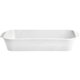 Plissé Fad dybt fra Pillivuyt - Hvid farve - Ovnfast porcelæn