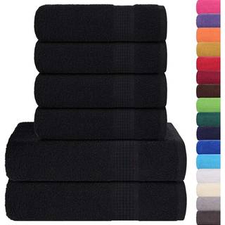 håndklædesæt med 6 dele FROGN sort 100% bomuld