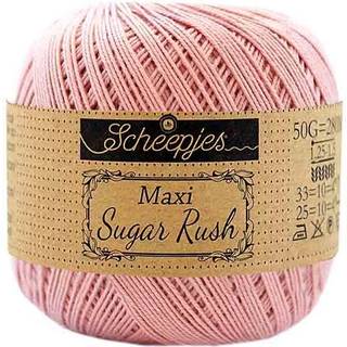 Scheepjes Maxi Sugar Rush 408 Old Rose Indhold: 100% Bomuld Vægt/længde: 50 gram = ca. 280 meter Anbefalede pinde: 1.25 - 1.50 mm Strikkefasthed: 10 x 10 cm = 25m x 33p Maskinvask, 60°C / Tørres fladt.