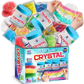 35.16 fl oz klar slim til børn 6-12 funkidz 4 pack enorm 1040 ml glasagtig slimpakke legetøj premade vand krystal slim kit til piger drenge fest