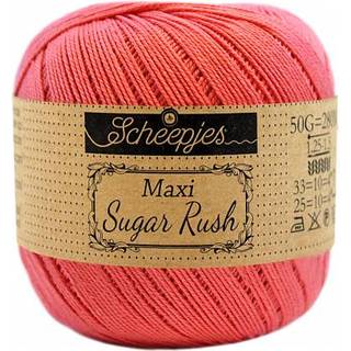 Scheepjes Maxi Sugar Rush 256 Cornelia Rose Indhold: 100% Bomuld Vægt/længde: 50 gram = ca. 280 meter Anbefalede pinde: 1.25 - 1.50 mm Strikkefasthed: 10 x 10 cm = 25m x 33p Maskinvask, 60°C / Tørres fladt.