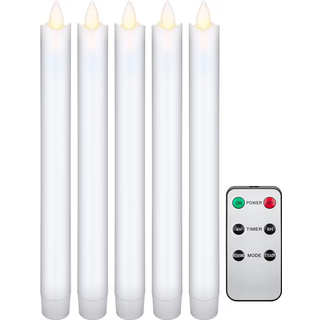 Goobay LED-Krone Vokslys, hvid, inkl. Fjernbetjening, 5 Stk, bevægelig flamme