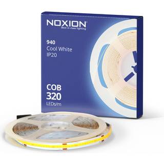 Noxion LED Strip Naga 5 Meter IP20 COB/320 24V 8W/m 940 /8mm/50mm + DC Ledning