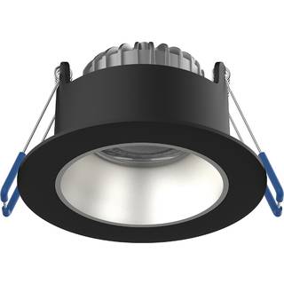 Noxion LED Spot Ares Dyb ring Sort 6W 540lm 927-940 3CCT - med Indre Ring Sølv | Udsnit 68mm