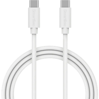 Smartline (3A/15W) USB-C til USB-C Kabel 1 m. - Hvid