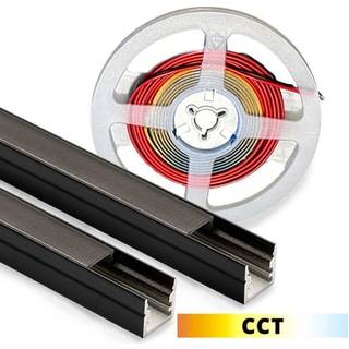 Lys til akustikpanel, 240cm, sort - Komplet sæt med aluprofil og CCT LED strip