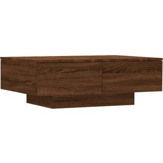 sofabord 90x60x31 cm konstrueret træ brun egetræ
