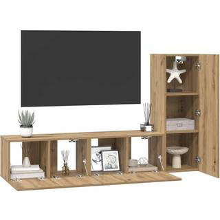 TV-møbelsæt Vægmonteret 3 pcs Artisan Egetræ Konstrueret træ
