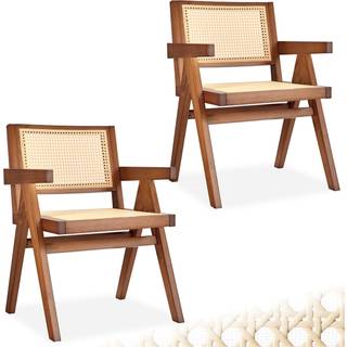 Spisebordsstol Lissy med wienerflet, belastning 120 kg - Mørk eg,Sæt med 2 stk.