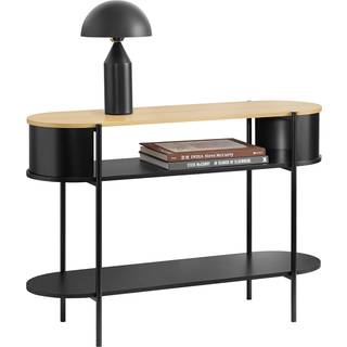 SoBuy pladsbesparende konsolbord i lyst træ og sort metal