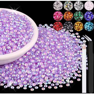 8000st 3mm harts Jelly Rhinestones i bulk (Lavender Purple AB) Bedazzling Flatback Crystals Rhinestones for Crafting Diy Nail Decoration Gems Dio