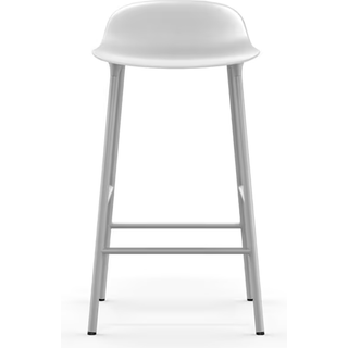 Normann Copenhagen Form Barstol H65 cm Hvid/Hvid Stål