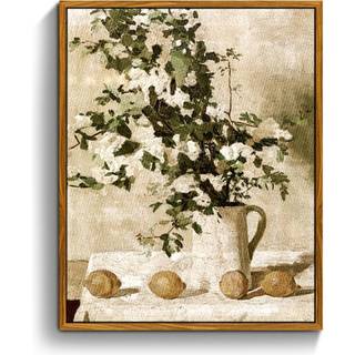 crmotu vintage inramad väggkonst stilleben blommig kök dekorationer målning citroner och blommor duk botaniska tryck retro väggbilder för sovrum