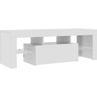 Tv-Skab Med Led-Lys 120X35X40 Cm - Hvid højglans