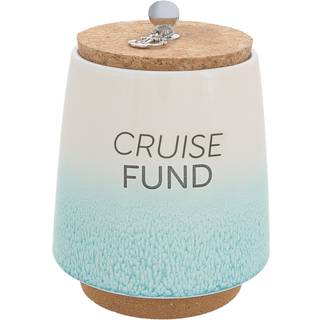 Pavilion - Cruise Fund 6,5 -tommer unik keramisk Piggy Bank Savings Bank Money Jar med Cork Base Cork Lid med h?ngende anker Charm ombre teal