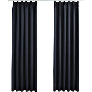 Mørklægningsgardiner Med Kroge - Antracitgrå / 140 x 175 cm