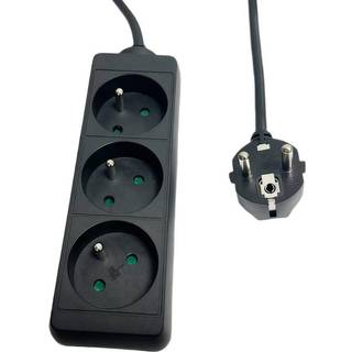MICROCONNECT 3-way Power Strip French Type