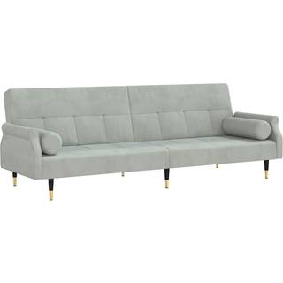 sovesofa med hynder velour lysegrå