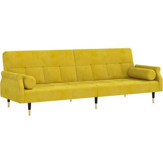 Sovesofa Med Hynder Velour - Gul